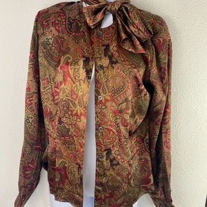 Evan picone silk floral blouse